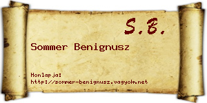 Sommer Benignusz névjegykártya